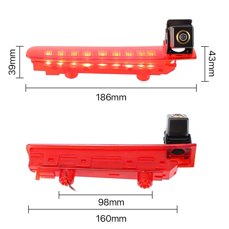 GreenYi AHD 1080P 170° Fisheye Lens LED Brake Light Vehicle Rear View Camera For VW Transporter T5 T6 Van 2010 2019