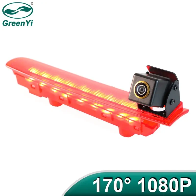 GreenYi AHD 1080P 170° Fisheye Lens LED Brake Light Vehicle Rear View Camera For VW Transporter T5 T6 Van 2010 2019