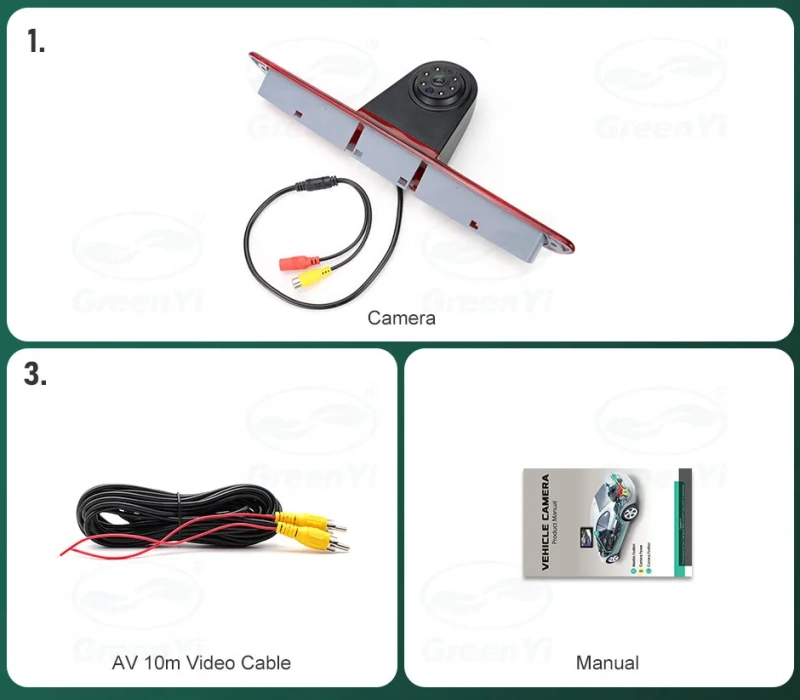 GreenYi For Transporter Mercedes-Benz Sprinter Dodge VW Crafter Vans 2007-2018 Brake Light Car Rear View Camera IR Night Vision