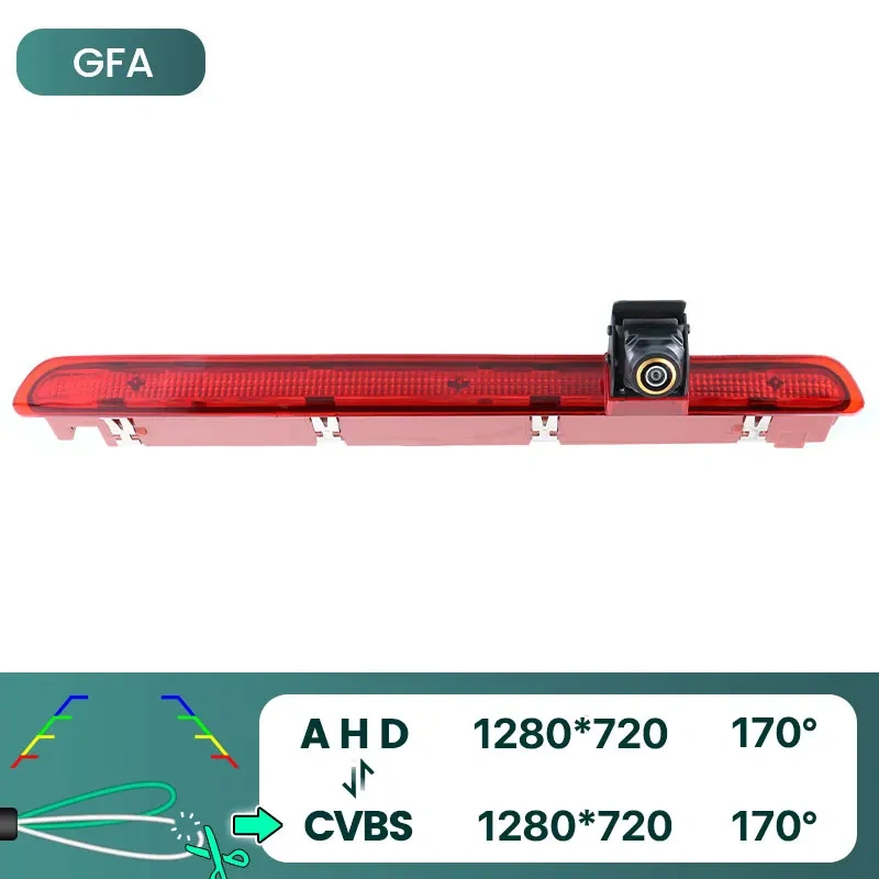 GreenYi AHD 1080P 170° LED Brake Light Vehicle Rear View Camera For Volkswagen VW Transporter T6 (Single Door) 2016-2022