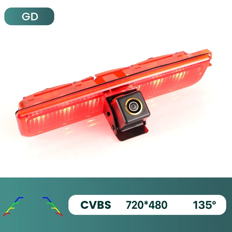 GreenYi AHD 1080P 170° Fisheye Lens LED Brake Light Vehicle Rear View Camera For Volkswagen VW Caddy Panel Life 2003-2019