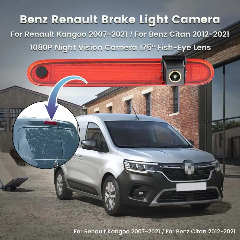 GreenYi AHD Brake Light Reverse Camera For Opel Renault Kangoo 2007-2021 Mercedes Benz Citan Tourer W415 Micro Camper 2012-2021