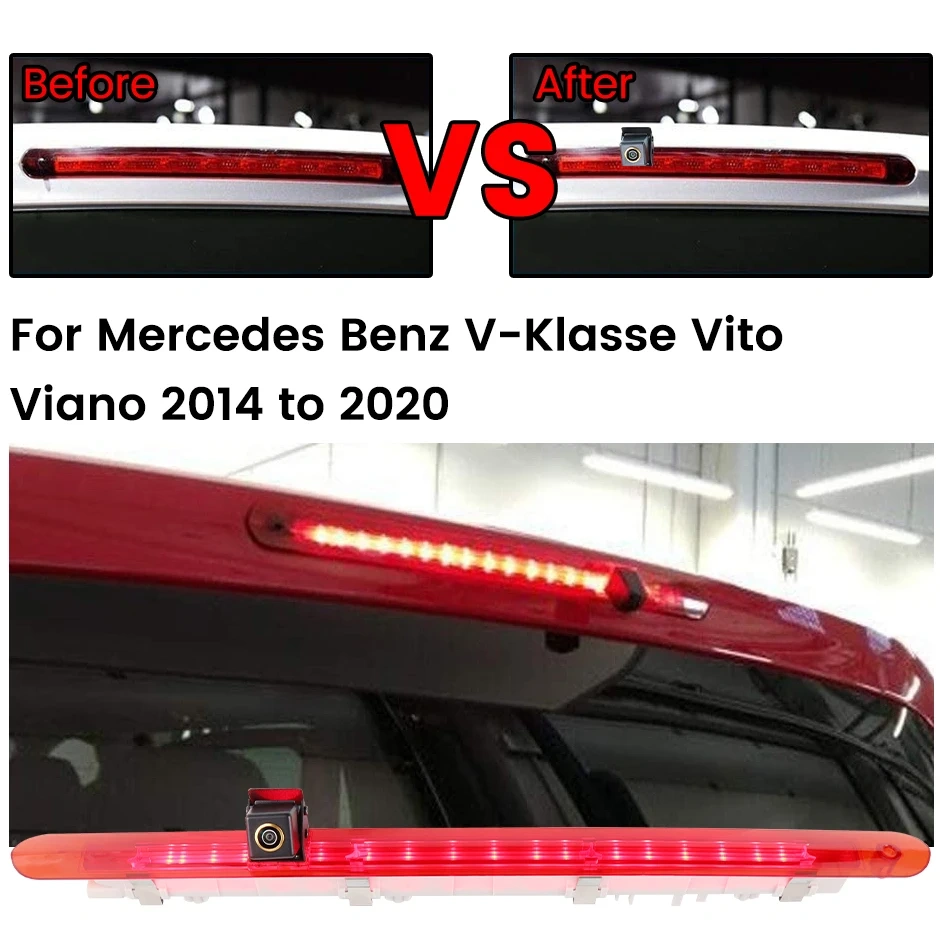 GreenYi 1080P 170° Brake Light Rear View Camera For Mercedes Benz V-Klasse Vito Viano W447 Kasten Tourer V260 Mixto 3 2014-2022