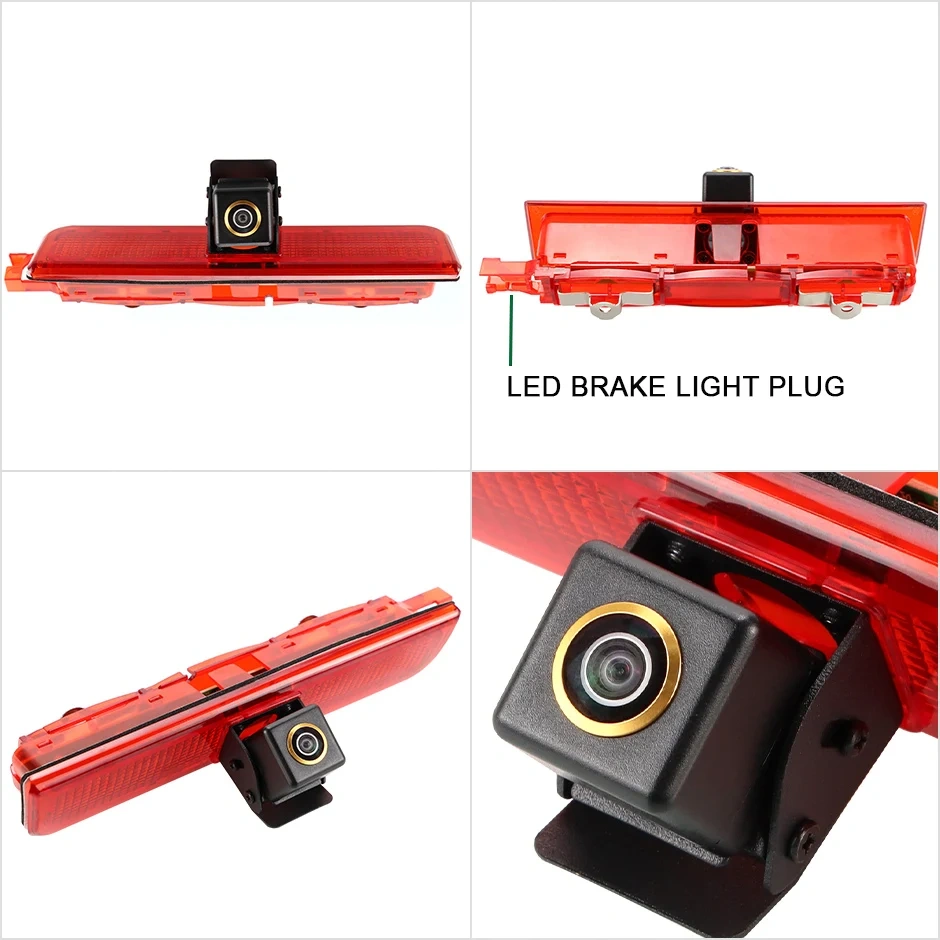 GreenYi AHD 1080P 170° Fisheye Lens LED Brake Light Vehicle Rear View Camera For Volkswagen VW Caddy Panel Life 2003-2019