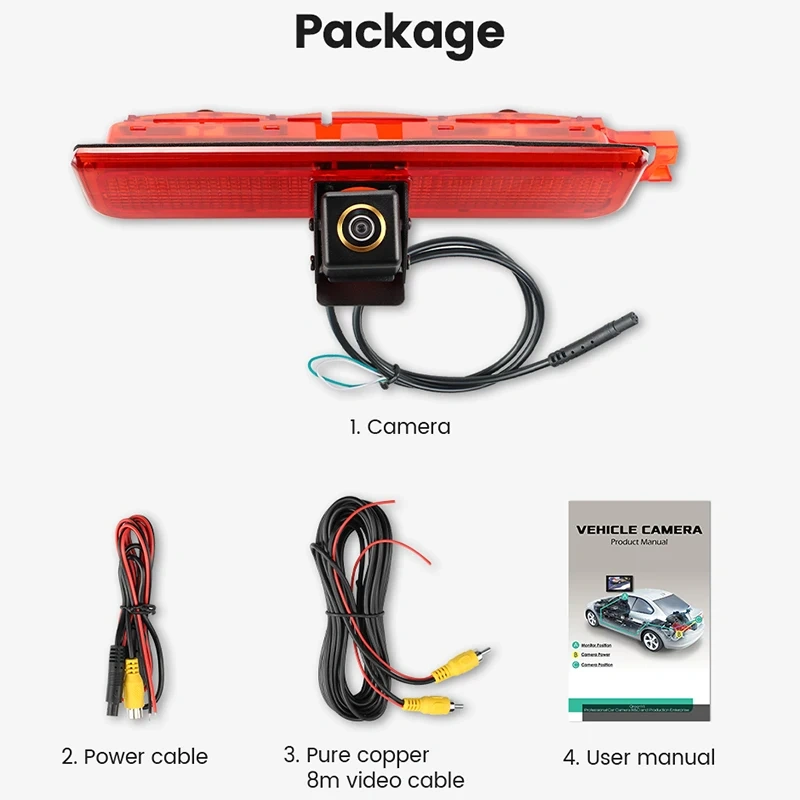 GreenYi AHD 1080P 170° Fisheye Lens LED Brake Light Vehicle Rear View Camera For Volkswagen VW Caddy Panel Life 2003-2019