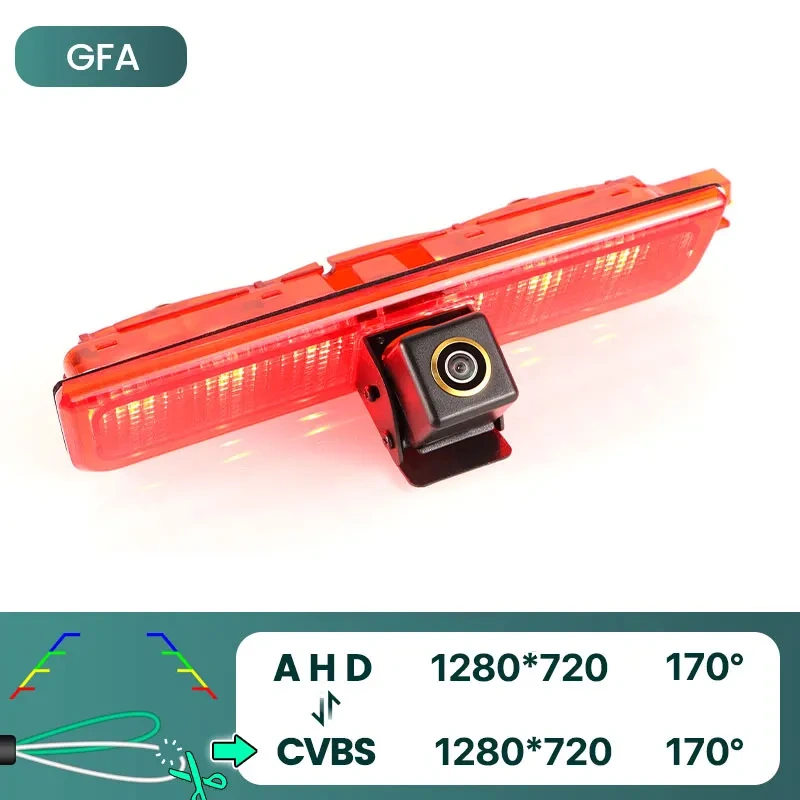 GreenYi AHD 1080P 170° Fisheye Lens LED Brake Light Vehicle Rear View Camera For Volkswagen VW Caddy Panel Life 2003-2019