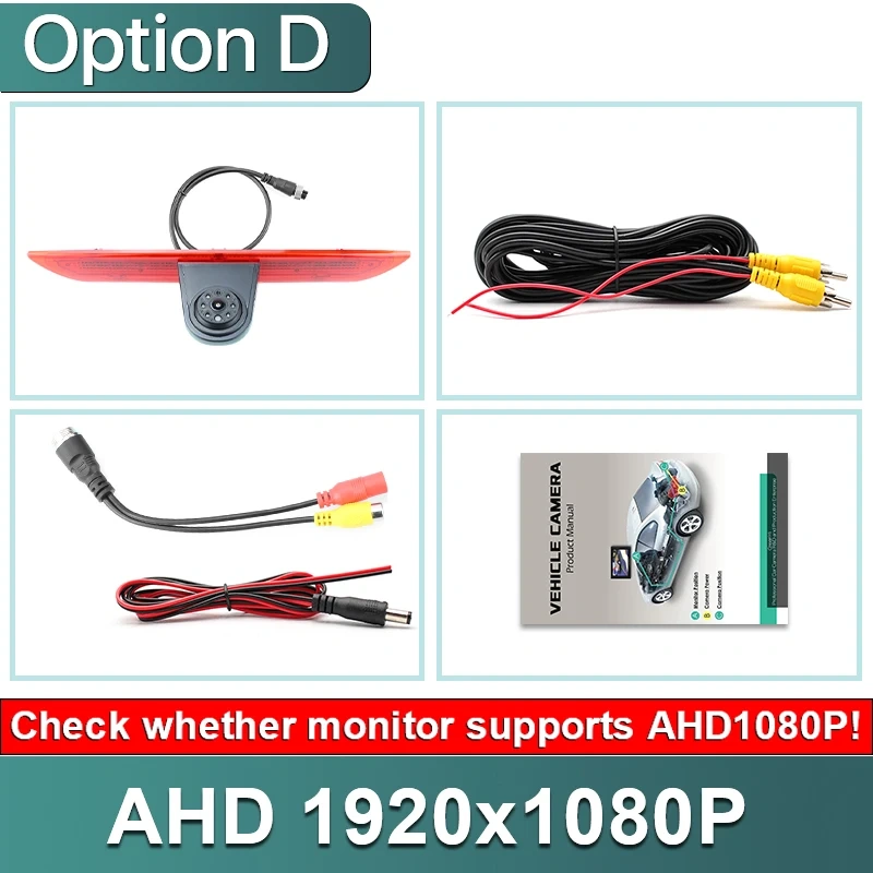 GreenYi AHD 1080P LED Brake Light Vehicle Rear View Camera For Ford Transit Van F150/F250/F350 Transit Jumbo (2014-2019)
