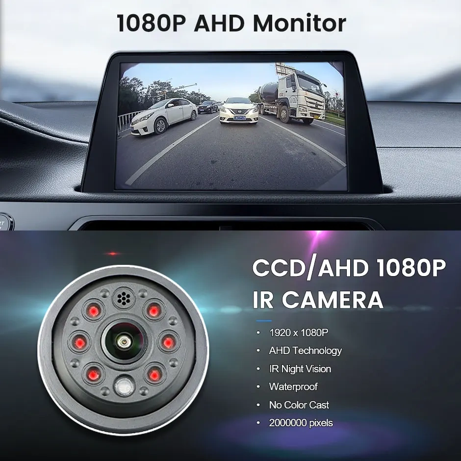 GreenYi AHD 1080P LED Brake Light Vehicle Rear View Camera For Ford Transit Van F150/F250/F350 Transit Jumbo (2014-2019)