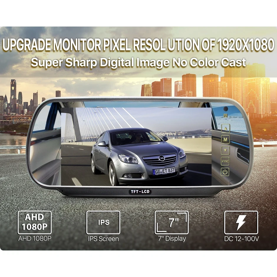 GreenYi LED Brake Light Vehicle Rear View Camera For Iveco Daily 2015-2017 Truck Van Waterproof AHD 1080P Night Vision 175 Deg