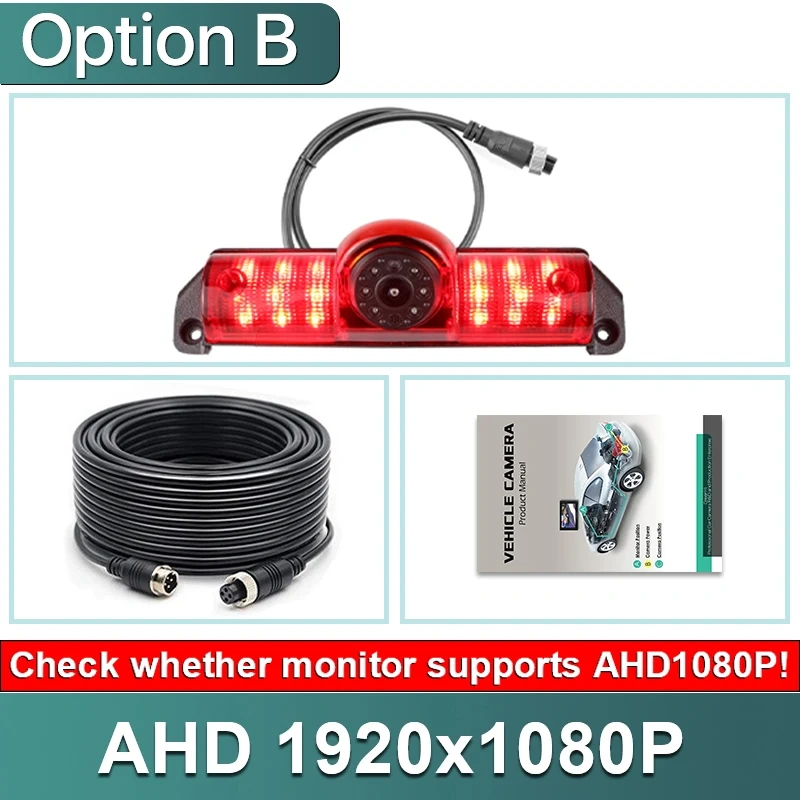 GreenYi 1080P Brake Light Rear View Camera For Chevy Express GMC Savana Cargo Van 1500 2500/3500 2003-2019 Transporter Explorer