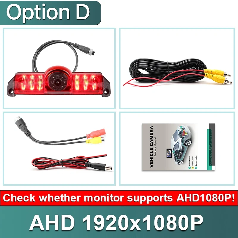 GreenYi 1080P Brake Light Rear View Camera For Chevy Express GMC Savana Cargo Van 1500 2500/3500 2003-2019 Transporter Explorer