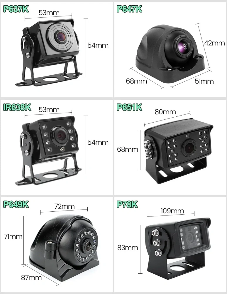 10.1 Inch Touch Screen 4CH Wireless Apple Carplay Android-Auto Car GPS Monitor Blind Spot Alarm Truck DVR Recorder 1080P Camera