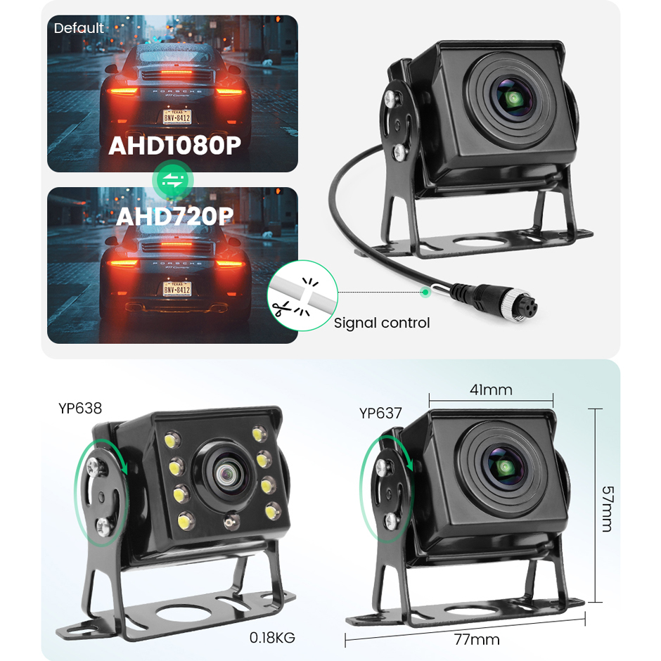 GreenYi 170° AHD 1920*1080P Fisheye Wide Angle Lens High Definition Starlight Night Vision Car Rear View Camera For Bus Truck