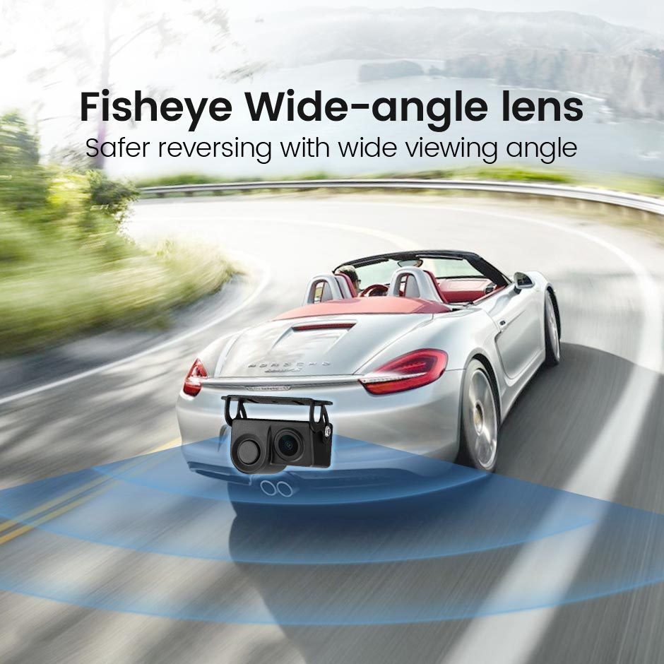 GreenYi Ultrasonic Sensor Car Backup Rear View Camera 2-in-1 Sound Alarm Parking Assistant System Radar Detector Easy To Install