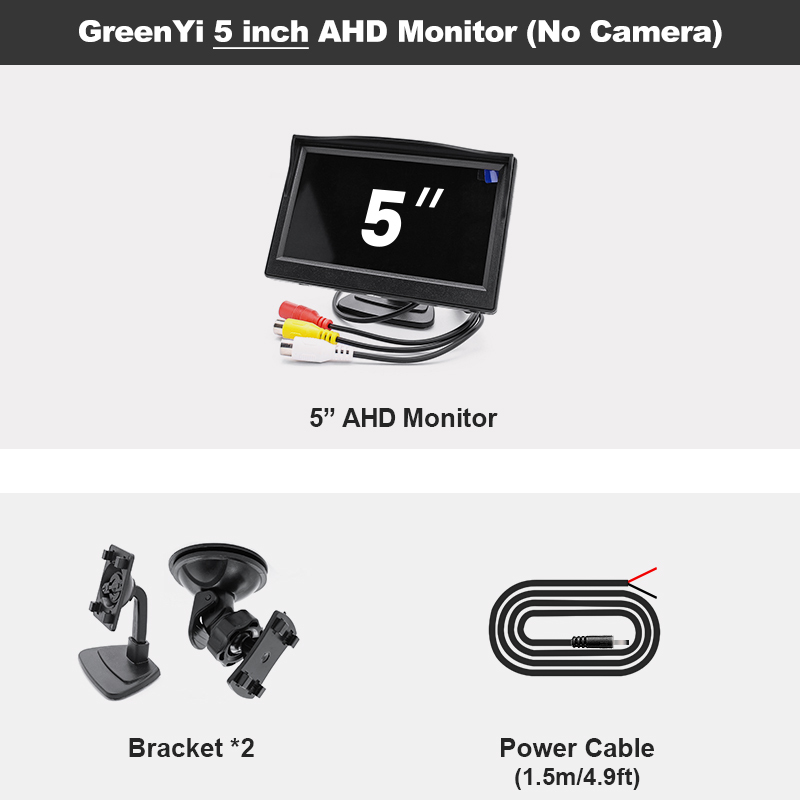 GreenYi 4.3/5/7 inch AHD IPS Monitor 1080P Night Vision Car Rear View Camera 170° Reverse Camera Night Vision Waterproof