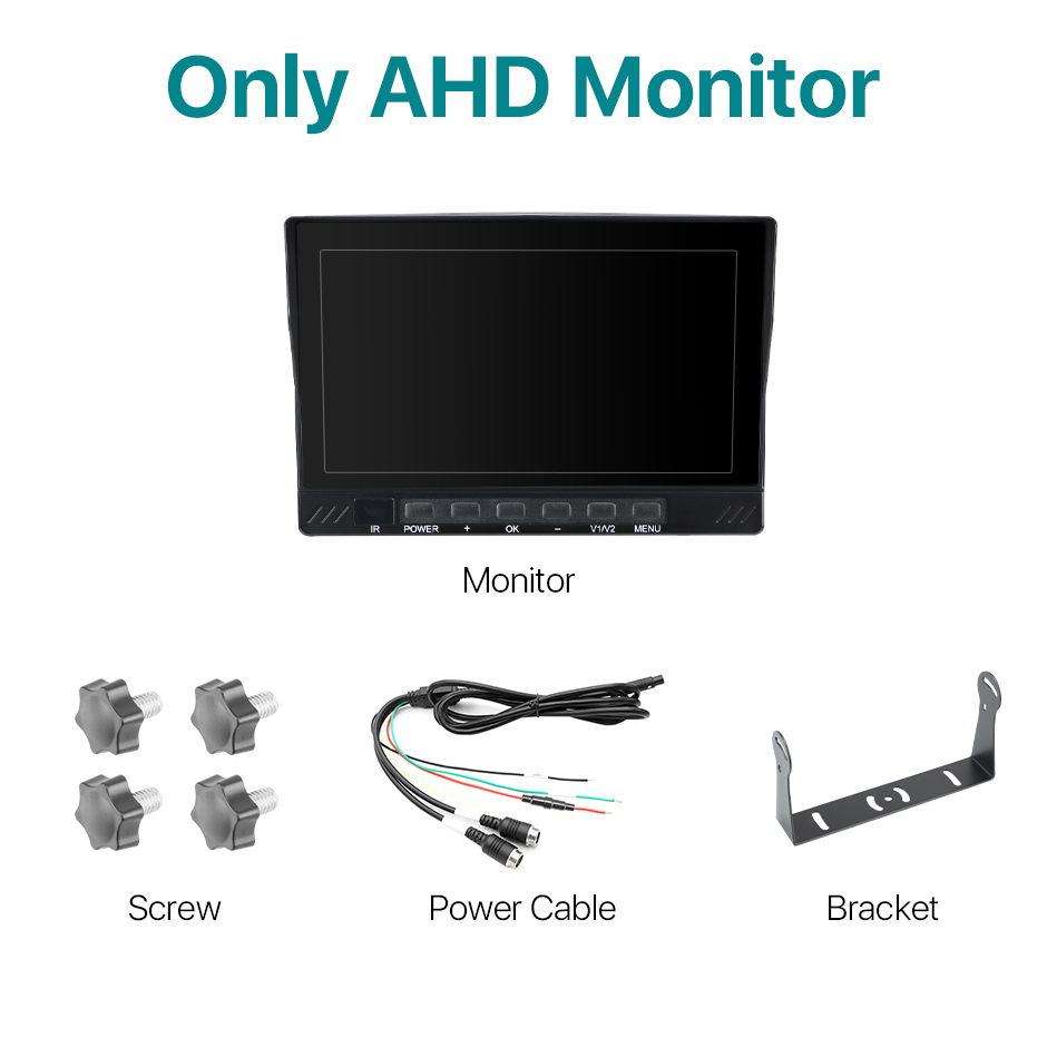 GreenYi IPS 7" AHD1080 IP66 Waterproof Monitor 2CH Split Screen DVR Recorder Front Rear View Vehicle IR Camera For Truck Bus Car