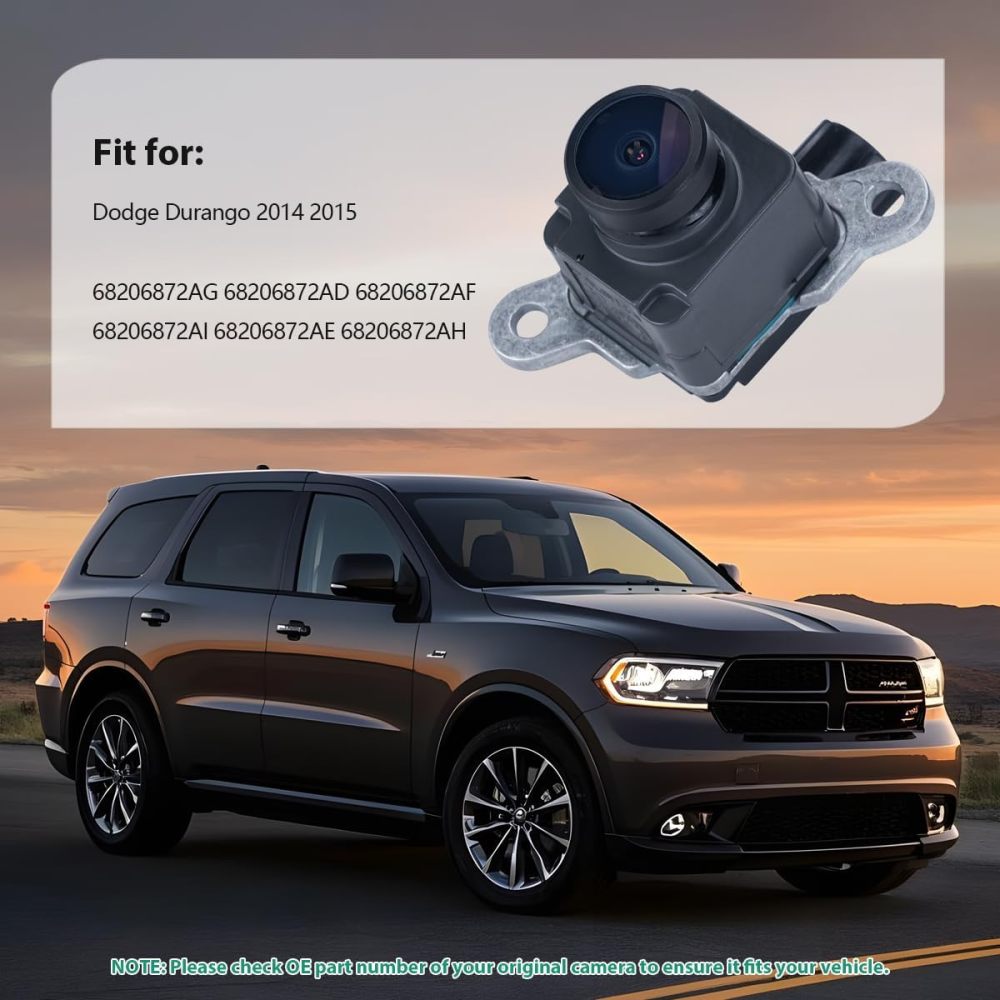 68206872AI Backup Rear Camera Replacement for Dodge Durango 2014 2015, OE Camera Replaces 68206872AG 68206872AD 68206872AF 68206872AE 68206872AH by GreenYi