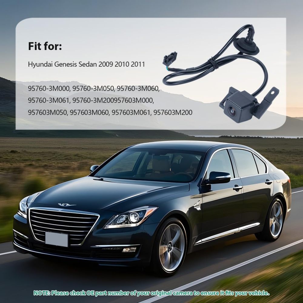 95760-3M060 Backup Rear Camera Replacement for Hyundai Genesis Sedan 2009 2010 2011, OE Camera Replaces 95760-3M000, 95760-3M050, 95760-3M061, 95760-3M200 by GreenYi