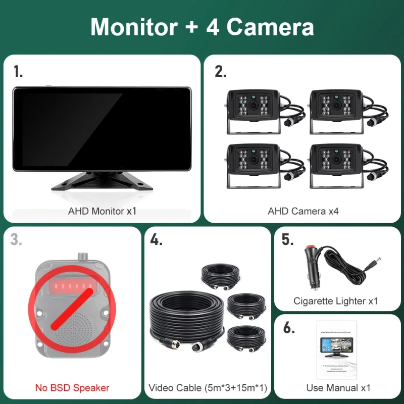 GreenYi 10.36" DashCam GPS Navigation Wireless Apple Carplay and Android-Auto Blind Spot Detect BSD DVR Record Monitor IR Camera