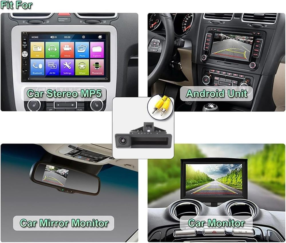GreenYi AHD 1080P Vehicle Backup Camera for BMW E82 E88 E84 E90 E91 E92 E93 E70 E60 E61 E39 3 5 X5 X6, Car Rear View 170 Fisheye Lens IP68 Waterproof Trunk Handle Camera