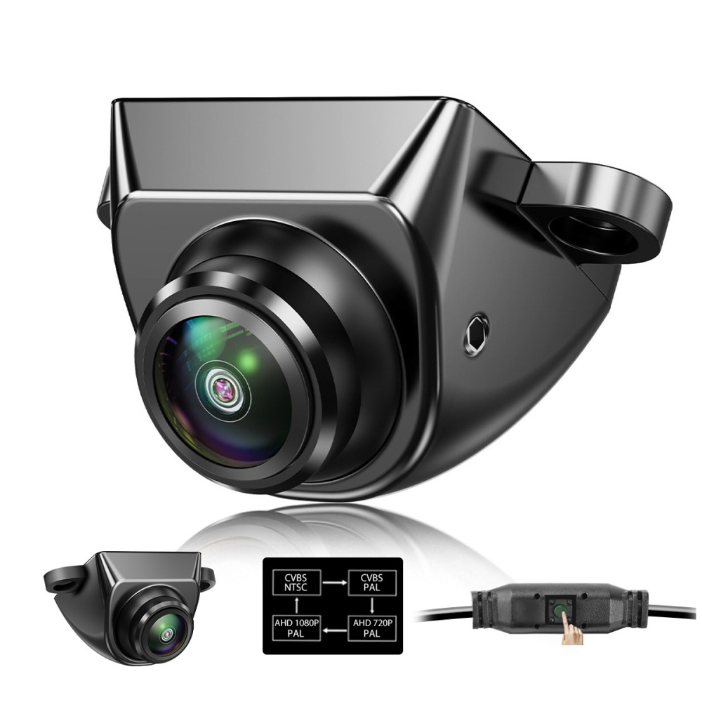 AHD1080P Backup Camera with Video Format Switch Button, GreenYi Reverse Rear/Front/Side View Cam, Adjustable Fisheye Lens, Waterproof Night Vision 170 Degree Wide View