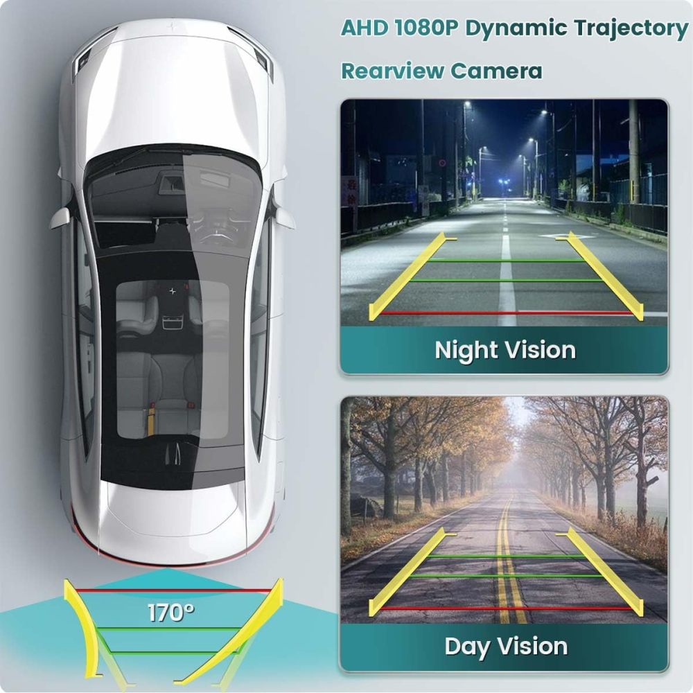 GreenYi AHD 1080P Dynamic Trajectory Trunk Handle Backup Camera, for BMW 3 5 Serise X1 X3 X4 X5 F10 F11 F25 F30 F31 E60 E61 E70 E71 E72 E82 E84 E88 E90 E91 E92 E93 2011-2015, Reverse Rear View Cam