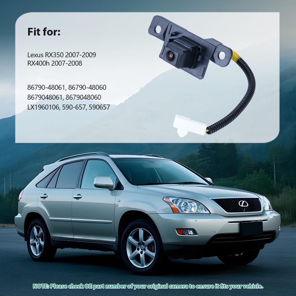 86790-48061 OE Park Assist Camera Replacement for Lexus RX350 2007-2009 & RX400h 2007 2008, OE Rear Cam Replaces 86790-48060, 8679048061, 8679048060, LX1960106, 590-657, 590657 by GreenYi