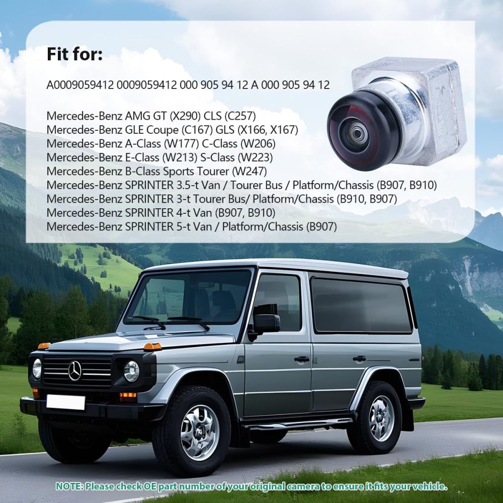 A0009059412 Front View Camera for Mercedes Benz X290 C257 C167 X166 X167 W177 W206 W213 W223 B907 B910, 360°Surround Camera Replaces 0009059412, 000 905 94 12, A 000 905 94 12 by GreenYi