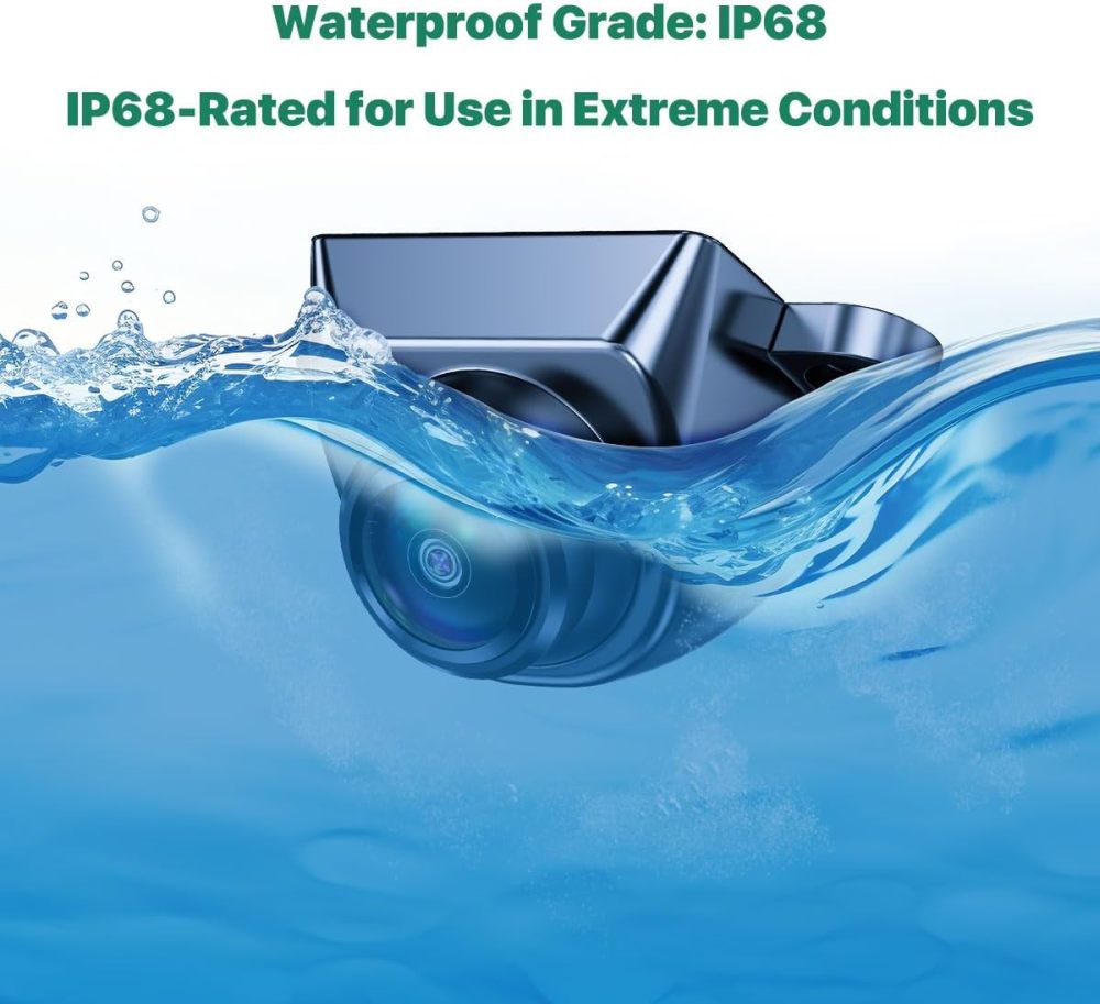 GreenYi Car Backup Camera with Dynamic Trajectory Guide Line, AHD1080P Reverse Rear View Cam, Adjustable Fisheye Lens, Waterproof Night Vision 170 Degree Wide View