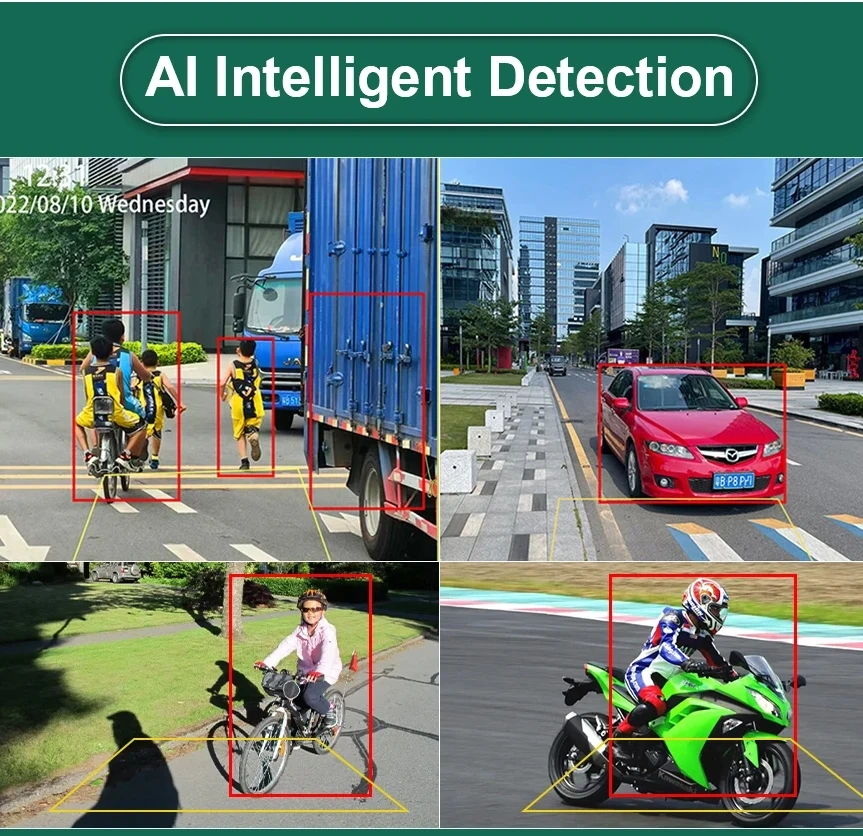 9'' AHD 4 Channel Waterproof Blind Spot BSD Alarm DVR Recorder Monitor For Forklift Excavator Agricultural SUV Engineering Vehic