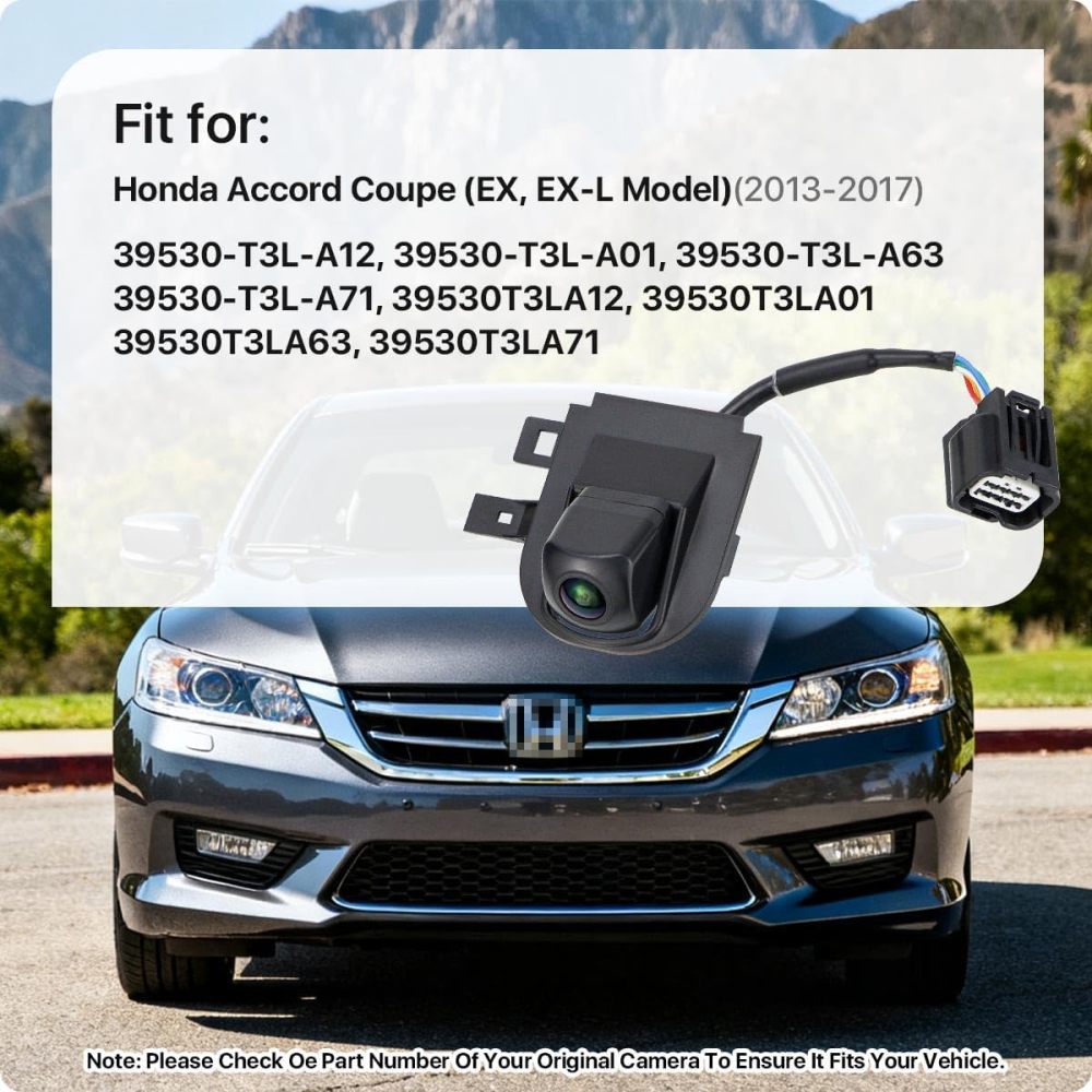 39530-T3L-A01 Rear View Camera Replacement for Honda Accord Coupe (EX, EX-L Model) 2013-2017, OE Backup Cam Replaces 39530-T3L-A12, 39530-T3L-A63, 39530-T3L-A71 by GreenYi
