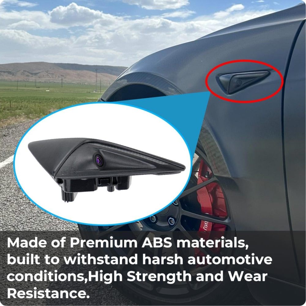 1125106-50-J Front Left Side Fender Camera Replacement for Tesla Model 3 2017-2022 & Tesla Model Y 2017-2022, OE Trun Signal Repeater Wing Cam Replaces 1125106-50-H, 1125106-50-G by GreenYi