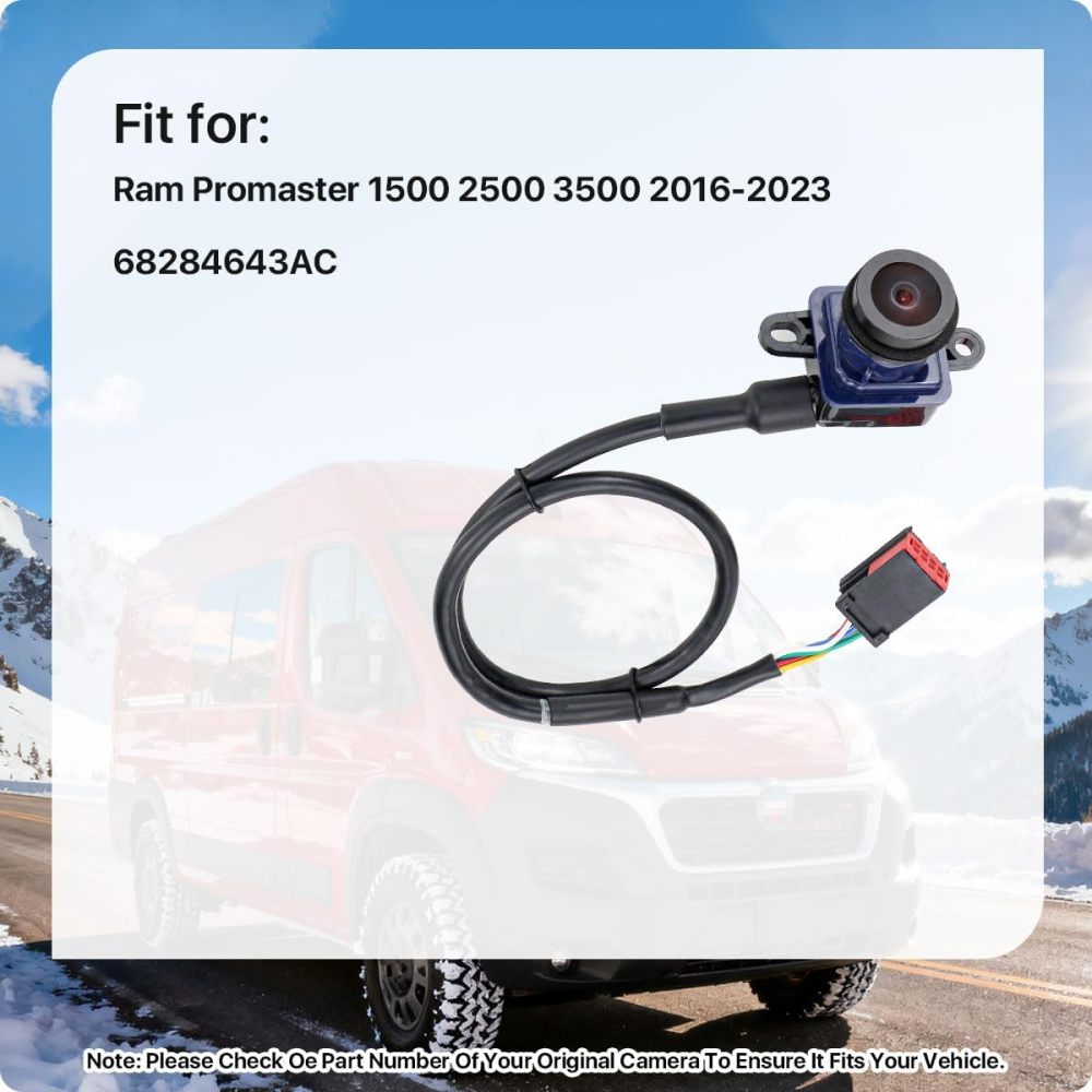 68284643AC Rear View Backup Camera Replacement for Ram Promaster 1500 2500 3500 2016-2023 by GreenYi