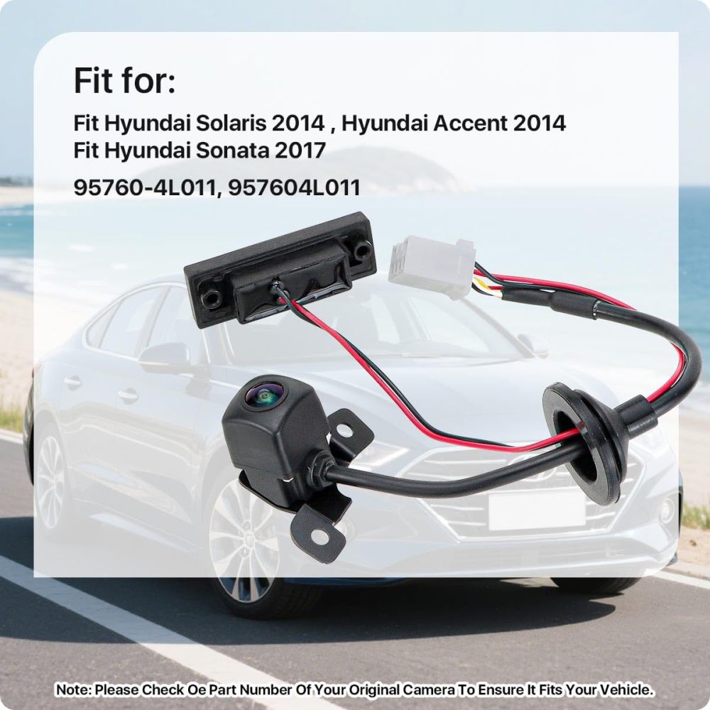 95760-4L011 Rear View Camera Replacement for Hyundai Solaris 2014, Hyundai Accent 2014 and Hyundai Sonata 2017, OE Backup Cam Replaces 957604L011 by GreenYi