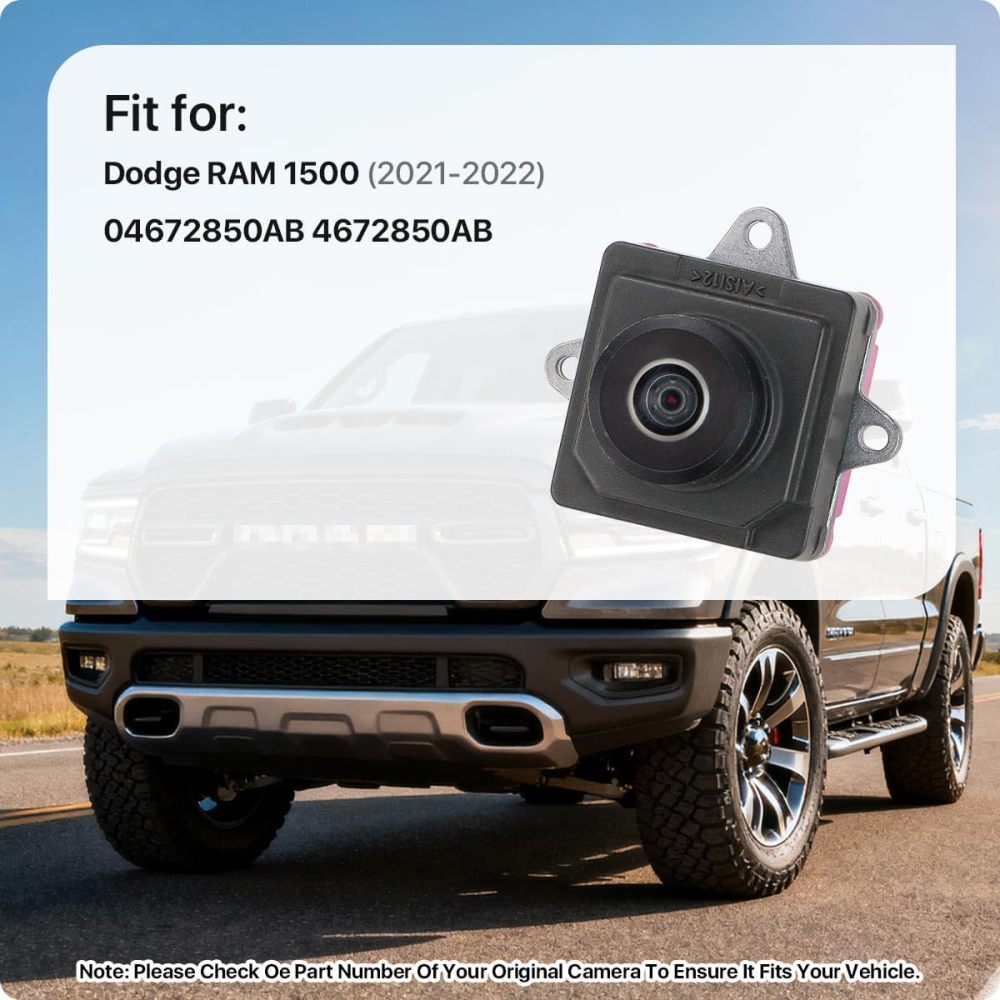04672850AB Rear View Camera Replacement for Dodge RAM 1500 2021 2022, OE Backup Cam Replaces 4672850AB by GreenYi