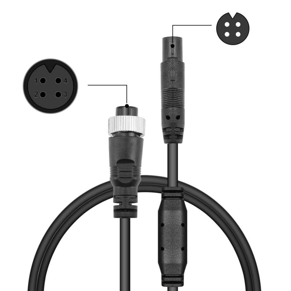 GreenYi 4Pin Male to M12 Aviation Female Cable Plug Adapter Converter, for Car Rear Camera Monitor Connector Conversion