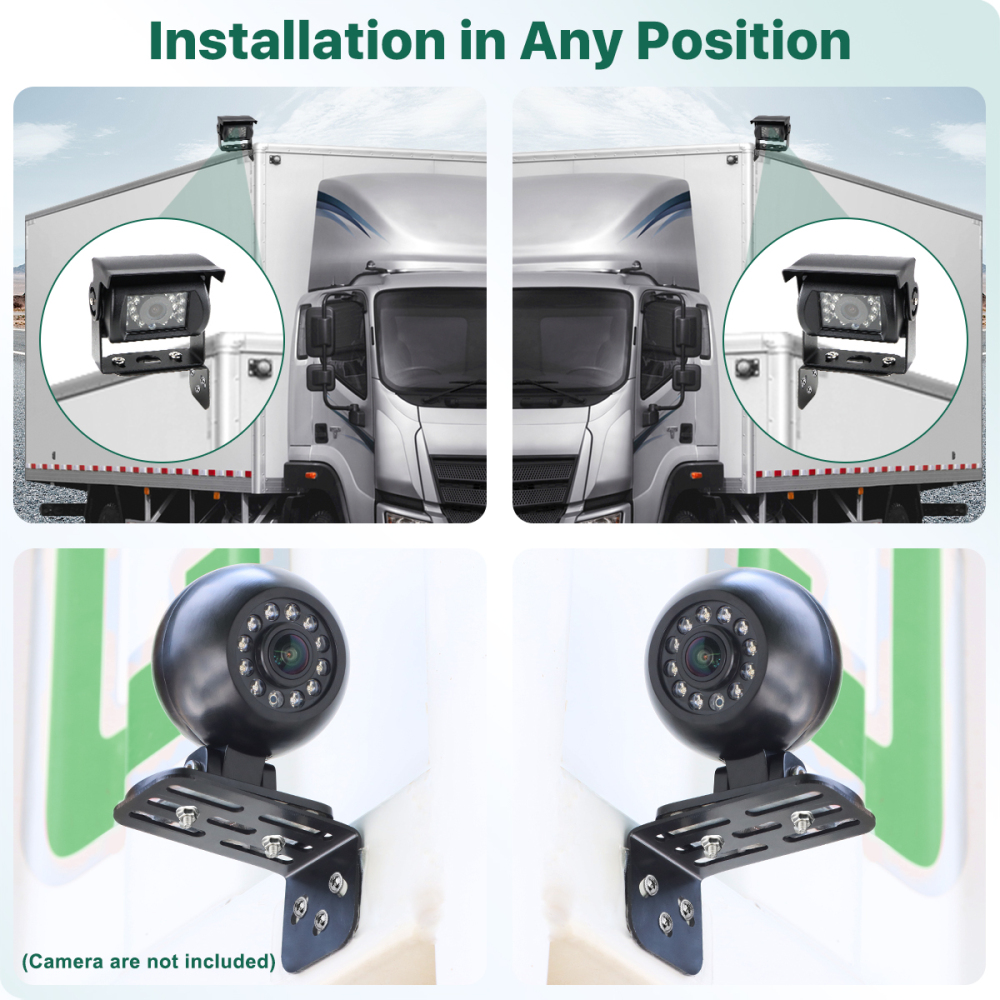 Universal Vehicle Iron Metal Bracket, GreenYi Adjustable L Shape Right Angel Multi-Function Camera Stand Mount, Only Installation Holder for Truck Camera (2PCS)