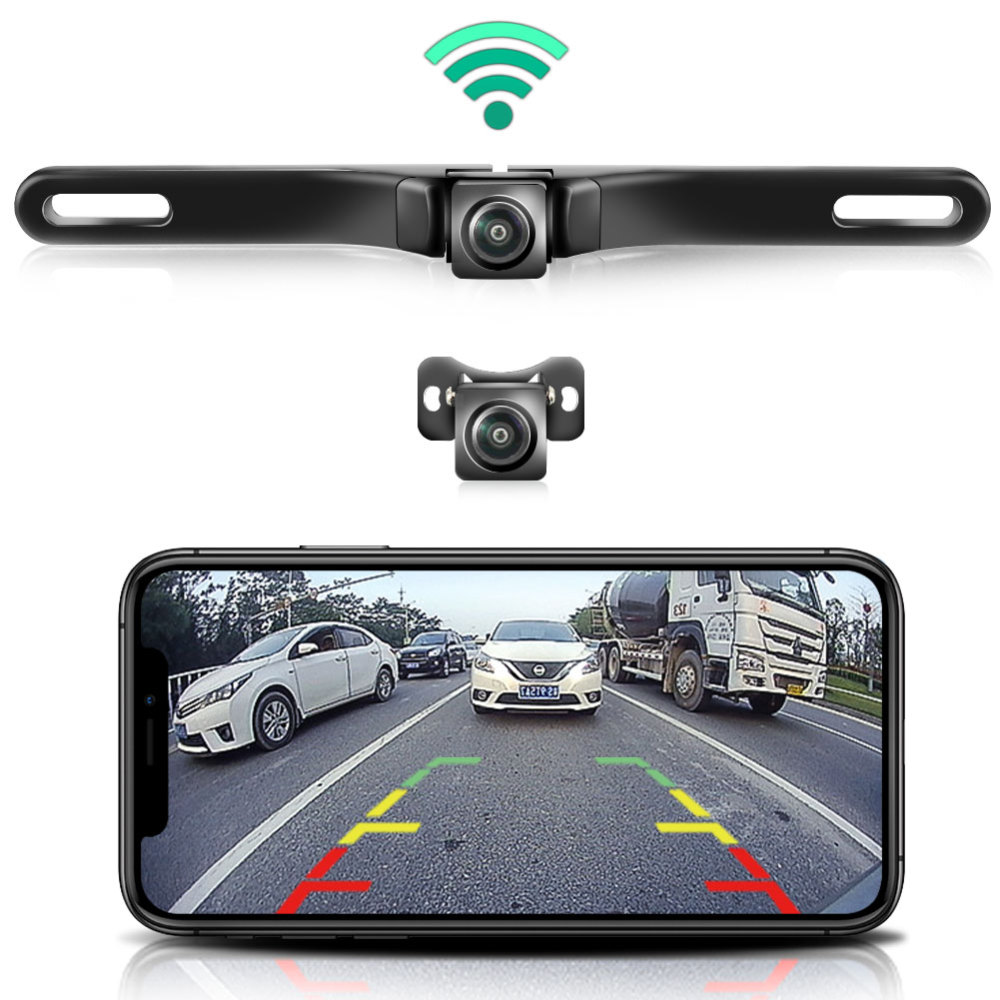 WiFi Car Backup Camera, GreenYi 5G 720P HD Car License Plate Rear/Front View Reverse Camera for iPhone iPad Android Smart Phones Tablets Which Support Double Band WiFi