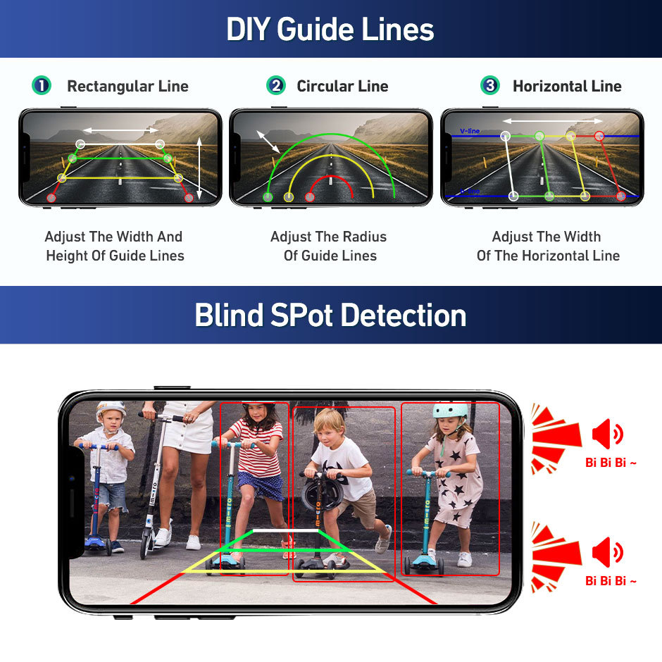 GreenYi AHD 720P WiFi Wireless BSD Backup Camera DVR for Truck RV Trailer, Rechargeable, Works with iPhone Android