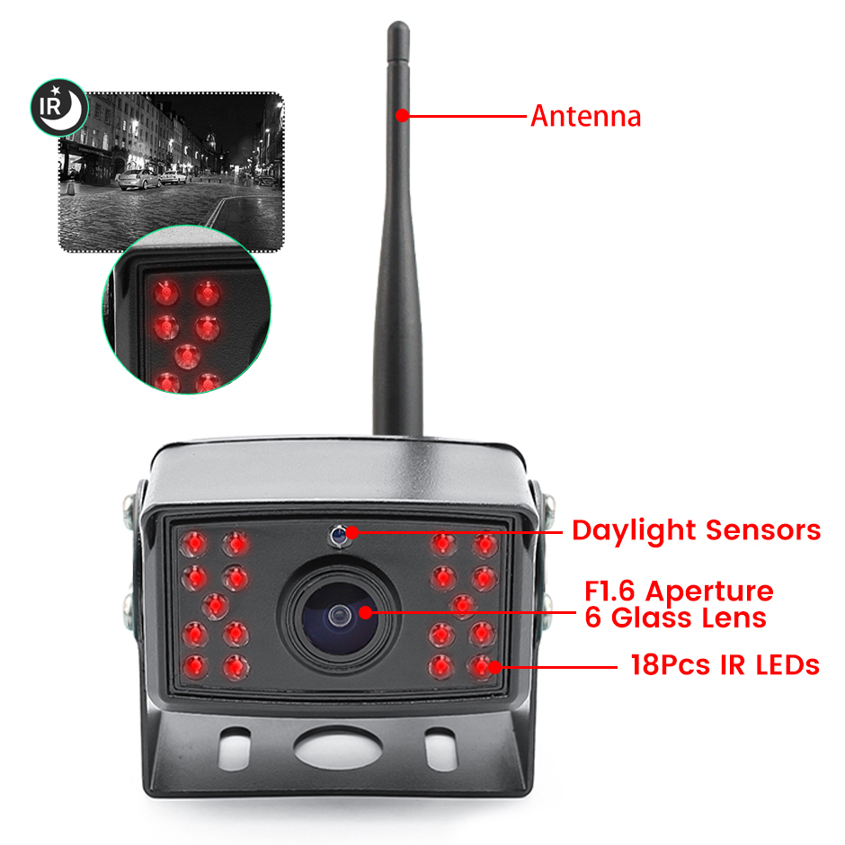 Iphone/Andrio 2K Video Wireless WiFi APP BSD Car Reverse Backup Camera Vehicle DVR Dash Camera For Truck/RV/Camper/Trailer
