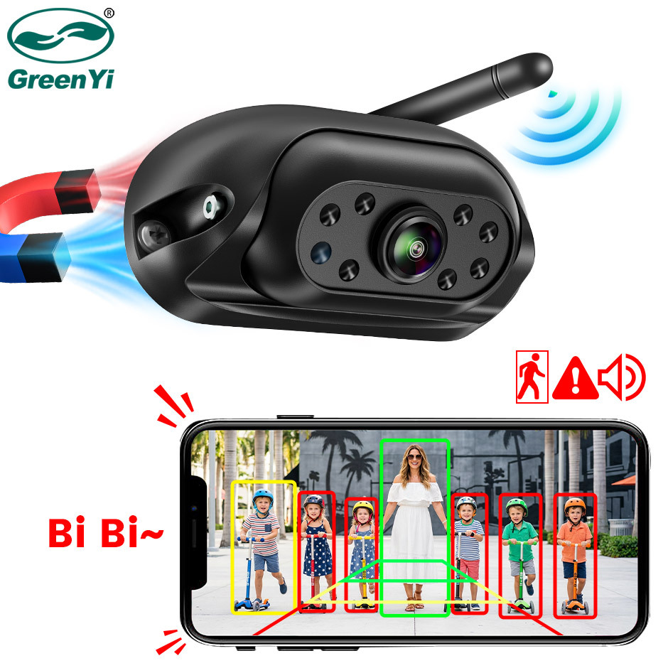 GreenYi 5G WiFi Magnetic Hitch Wireless Rear View Camera Night Vision Adjustable Angle for Trailer RV Truck Car for iPhone Andro