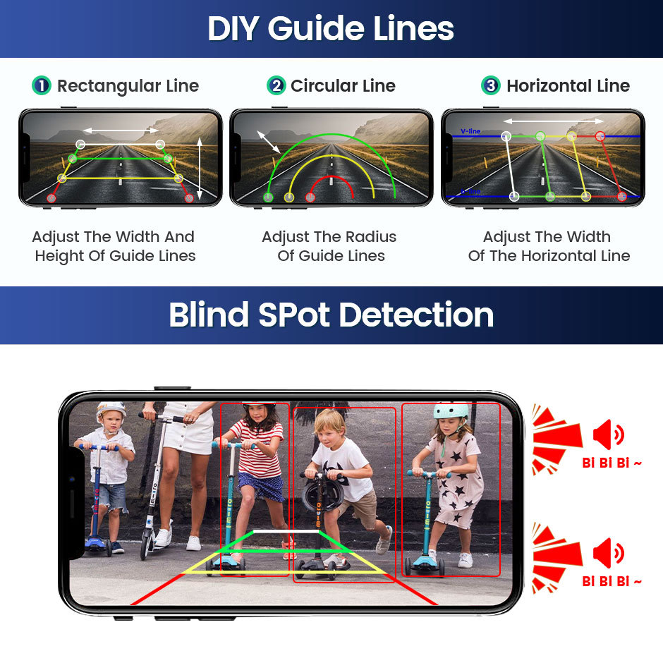 5G WiFi HD Solar Car Camera 100M Magnetic Base Wireless AI Blind Spot Alarm Backup For Bus Van Truck RV Front Rear View DVR