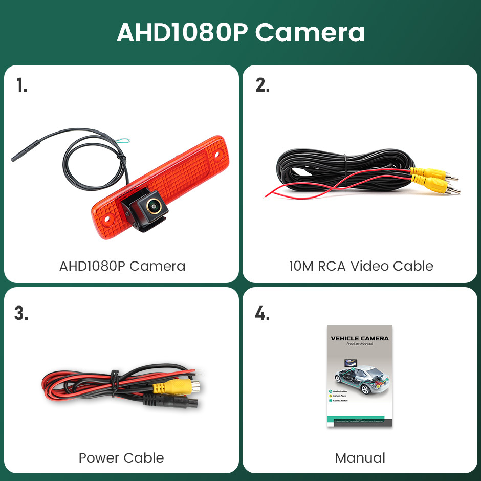 GreenYi AHD Car Brake Light Waterproof Backup Rear View Camera For Ford Transit MK7 2006-2013 Truck Van AHD1080