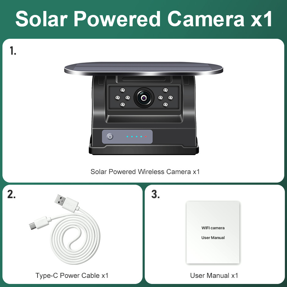 5G WiFi HD Solar Car Camera 100M Magnetic Base Wireless AI Blind Spot Alarm Backup For Bus Van Truck RV Front Rear View DVR