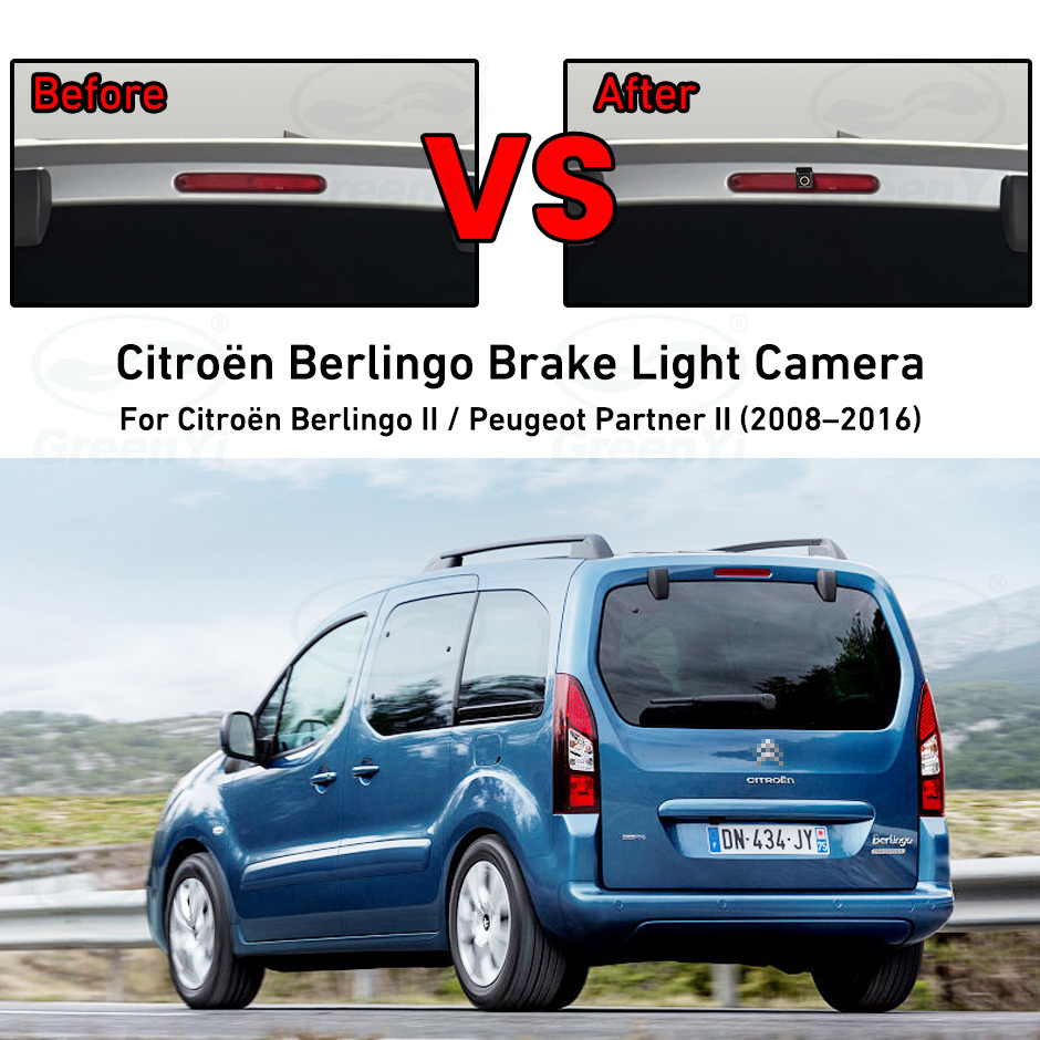 AHD 1080P Car Brake Light Rear View Reverse Camera For Citroen Berlingo Peugeot Partner II 2008-2016 Waterproof Backup Camera