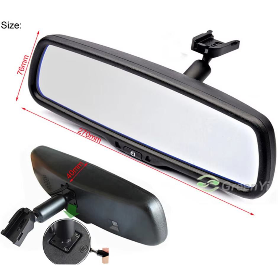 GreenYi 4.3 inch TFT LCD Car Rear View Mirror Monitor with Special Original Bracket 2 Video Input for Parking Assitance