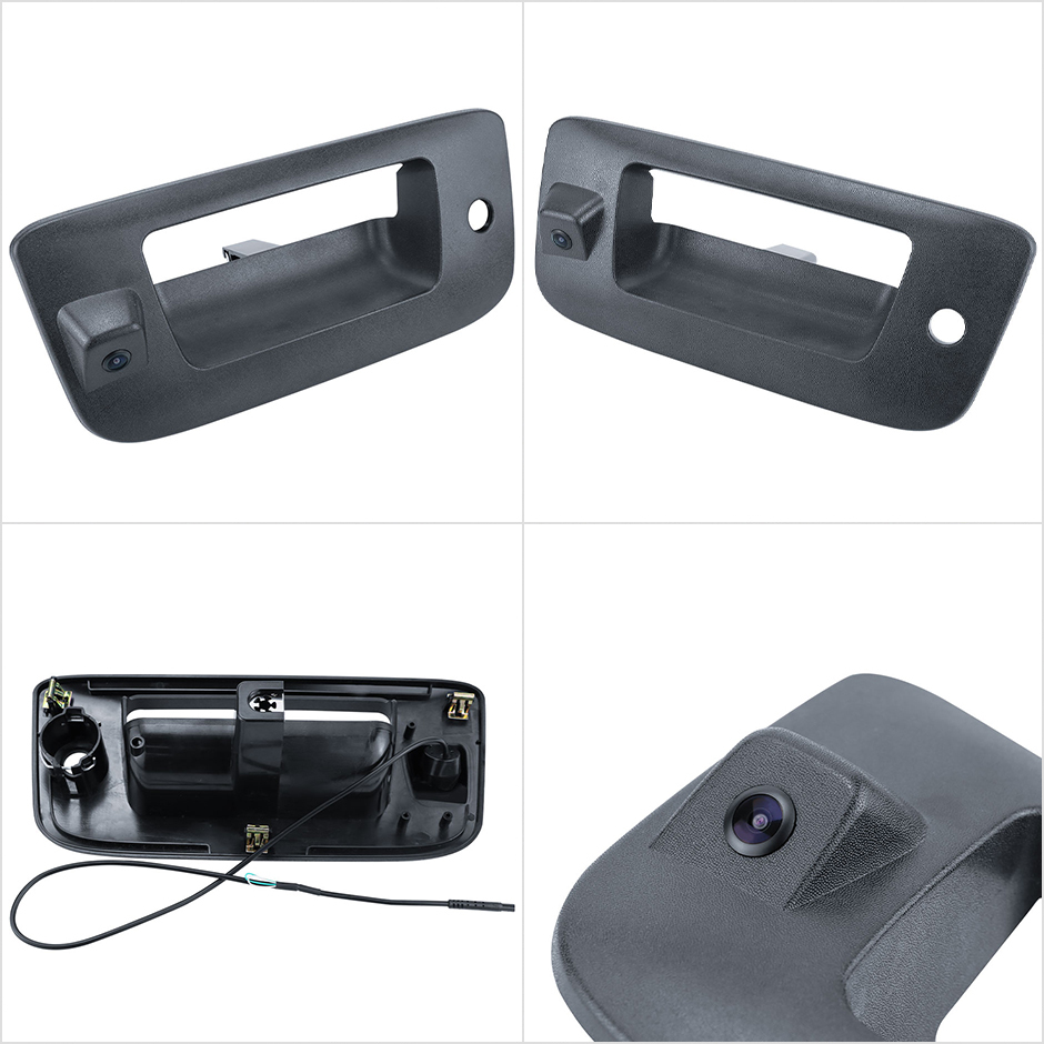 Tailgate Handle Backup Camera Compatible with 2007-2014 Chevy Silverado GMC Sierra 1500 2500 3500 HD with Waterproof Rear View Camera with Keyhole, Tailgate Handle Backup Kit Replaces# 22755304