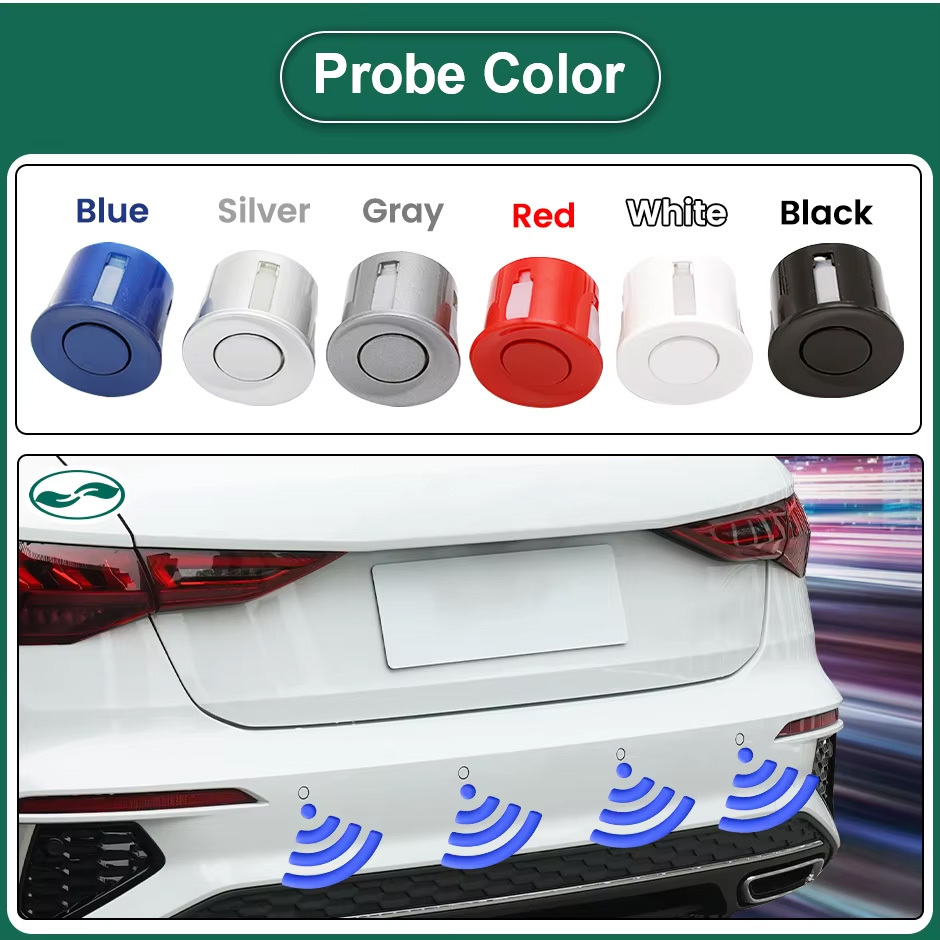 GreenYi 22mm 4PCS Sensors + Buzzer Car Parking Sensor Kit Reversing Radar Sound Alert Indicator Probe System DC 12V Universal