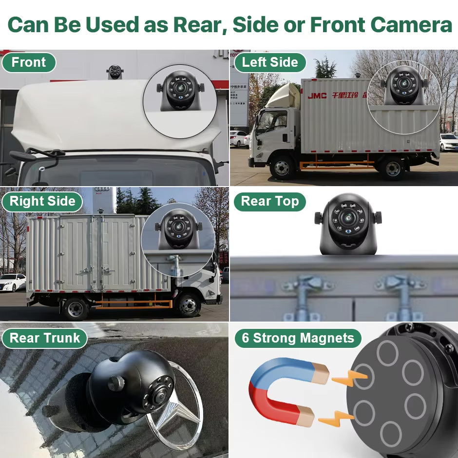 GreenYi WiFi 5G Fisheye Lens IR Night Vision Wireless Rear View Camera Magnetic Hitch for RV Truck for iPhone Android