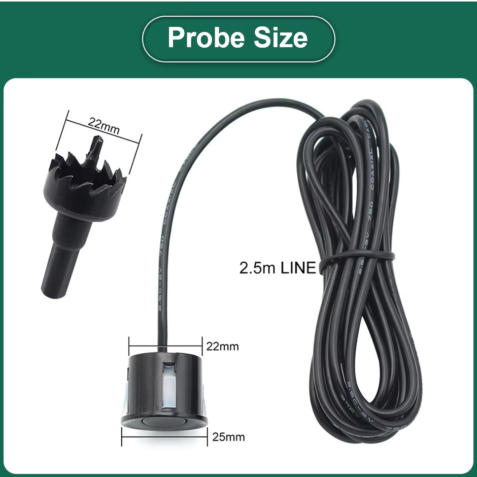 GreenYi 22mm 4PCS Sensors + Buzzer Car Parking Sensor Kit Reversing Radar Sound Alert Indicator Probe System DC 12V Universal